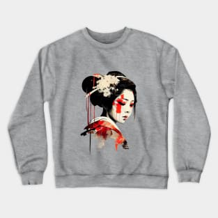 Geisha ink painting Crewneck Sweatshirt